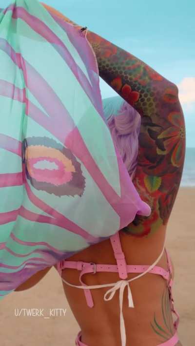 Naked and happy on the beach in thailand