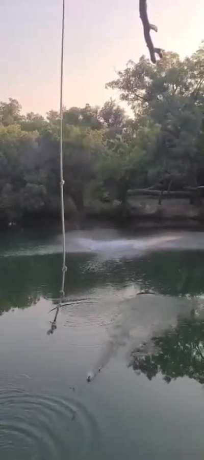 When your foot gets caught in the rope…