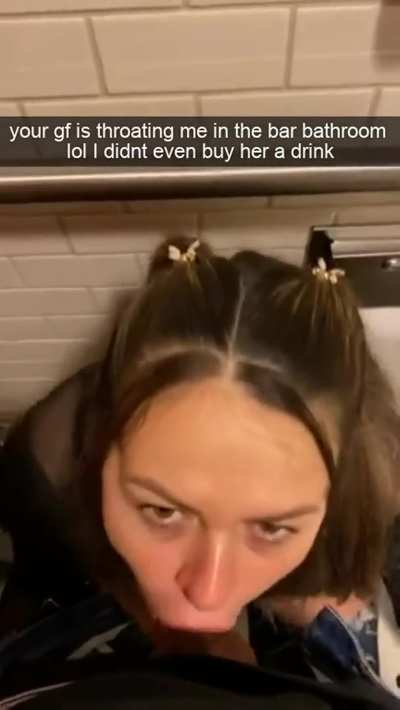 Bar Blowjob Caption Cheat Cheating GF Girlfriend Hotwife Wife cumslut Porn GIF