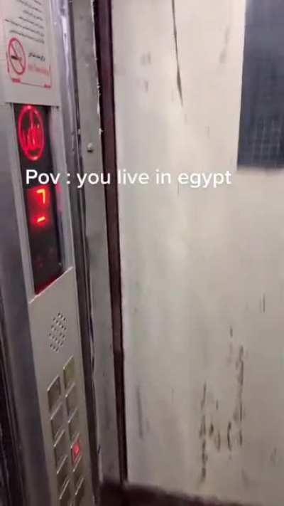 Egyptian elevator that looks like it will break at any moment