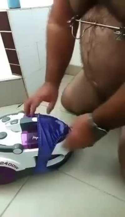 Man fucks vacuum