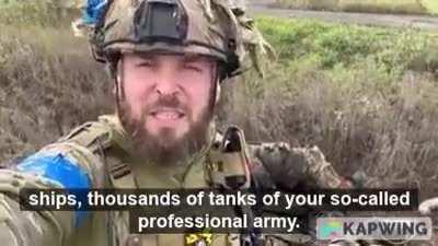 Yurii Kochevenko, officer of the 95th Air Assault Brigade, has some words for russians.