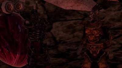The two heroes(they're playing tes3mp) cheesed Dagoth Ur and now are trying to destroy the heart. But they forgot to bring something