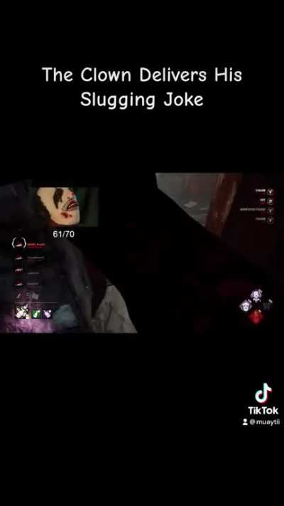 The Clown Delivers His Slugging Joke