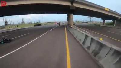Truck driver hits bike on the highway