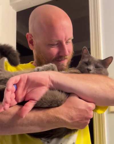 Hg (pronounced “Mercury”) loves being rocked (featuring my spouse)