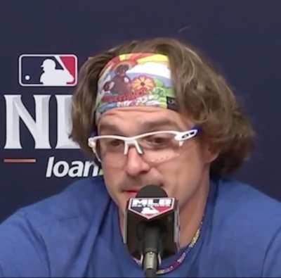 Kiké Hernández got a little emotional after finding out he's closing in on Justin Turner's record for the most postseason games played for the Dodgers.