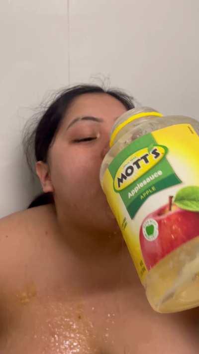🚨[19F] New 8 Minute Solo Apple 🍏 🍎Sauce Puke 🤢 🤮Pussy Play 😻💦Session [OC]🚨