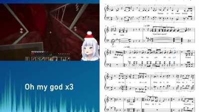 Gawr Gura is chased by Enderman, but it's music