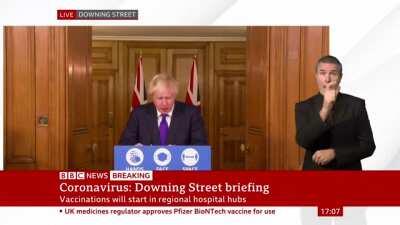 UK Prime Minister calls COVID Vaccine.... 