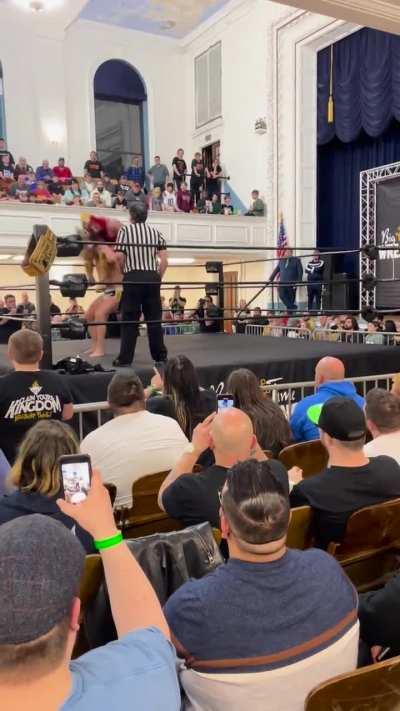 Rough landing for Samuray Del Sol (FKA Kalisto) at BTW last night. 