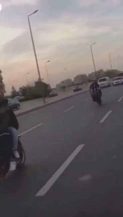 A violent traffic accident in Egypt today