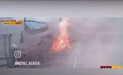 A footage of CCTV shows what happened yesterday in the European- g a z a hospital after a massive Israeli airstrike on the hospital