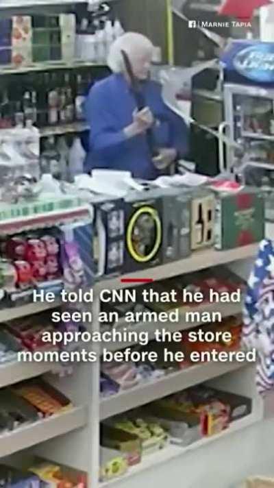 Trying to rob a store ...