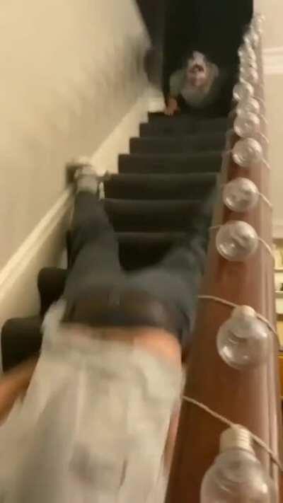 WCGW if you try to slide the stairs