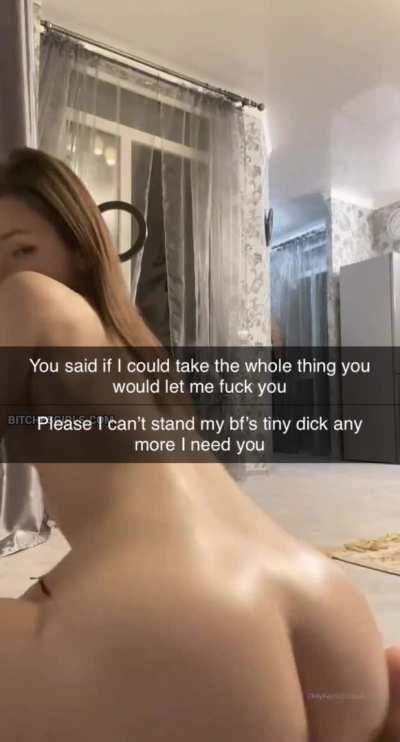 Your new coworker has the hots for you, but her boyfriend also works at the same company and keep an eye on you. For secret santa, you gave her a dildo of your dick along with the message 