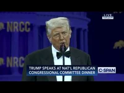 Donald Trump brags on Tariffed Countries at NRCC dinner: “These countries are calling us up, kissing my *ss. they are dying to make a [trade] deal. Please, please, Sir, make a deal. I’ll do anything. I’ll do anything, sir!'”