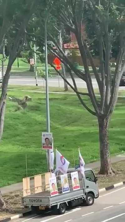 That's one way to put up your posters