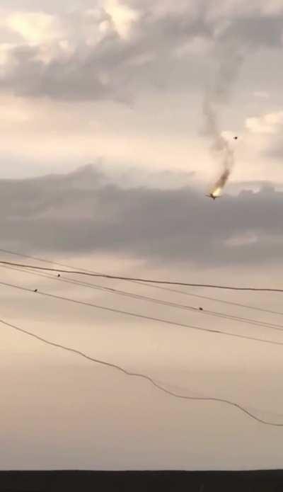 One more footage of Russian strategic bomber Tu22m3 in flames and falling down. It's the first such bomber shot down since the beginning of this war
