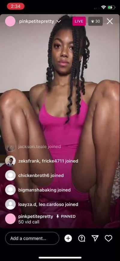 @Pinkpetitepretty fine self teasing fans on ig live & accidentally gets wet💦🫢🫣