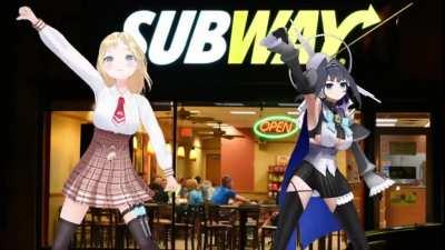 Ame and Kronii visit Subway