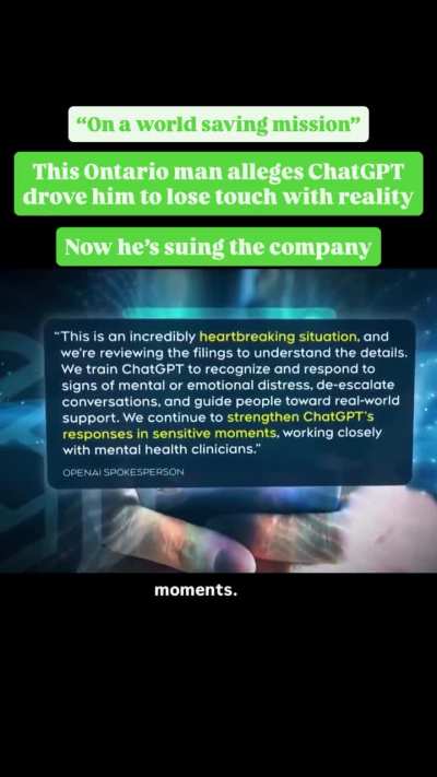 Man sues OpenAI, claiming it led him to psychosis and delusions