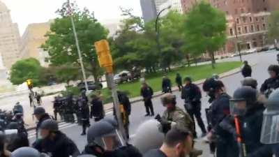 Just about an hour ago, police officers shove man in Niagara Square to the ground (WARNING: Graphic)