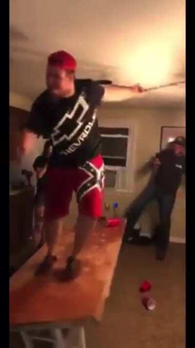 The crazy dancing drunk clown