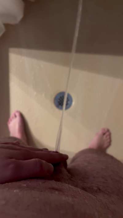 Trans boy peeing in the shower