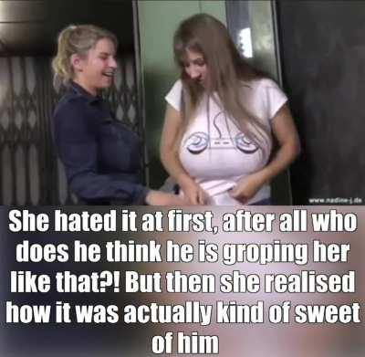 Her tits grew in really early and she was always super self-conscious of them; Mike always made sure to cheer her up by grabbing her tits!