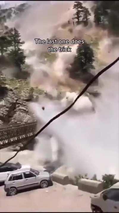 Rockslide takes out a bridge.