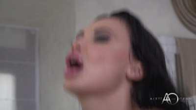 Aletta Ocean give him a nice massage to his cock
