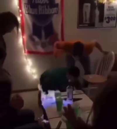 Taking flaming shots