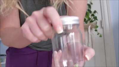 Trapped him in this jar with some potent rotten morning gas this AM.