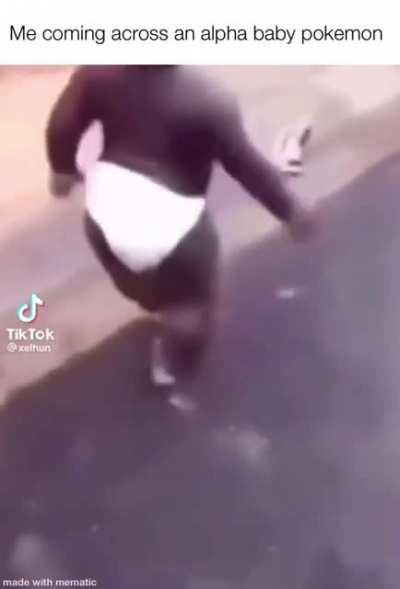 Me discovering an alpha baby pokemon