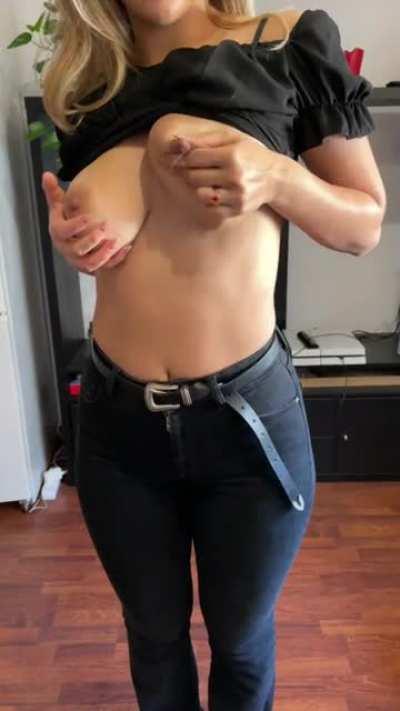 Let me be on top of you, and just milk me because they hurt