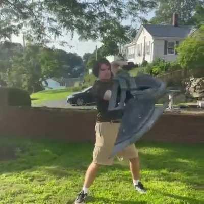 Articulated Switch Axe prop I made as a surprise bachelor’s party gift for one of my best friends