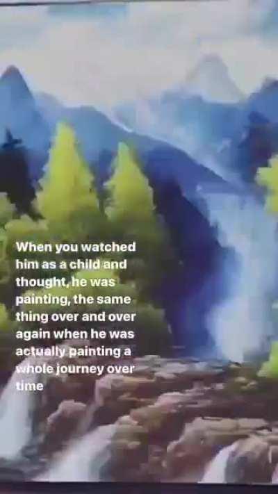 Artist painting his whole journey