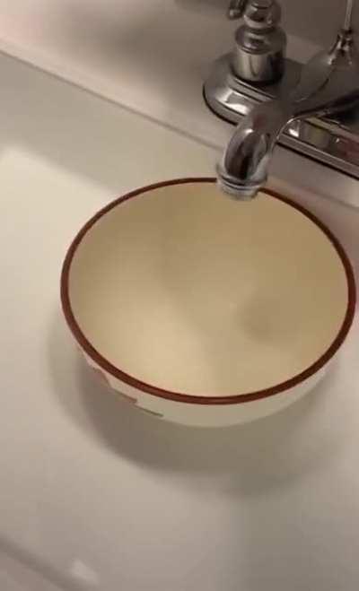 Bowl looks empty until tap is turned on