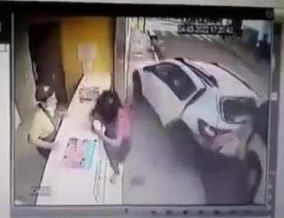 Quite the cat-like reflexes. Saved her life…