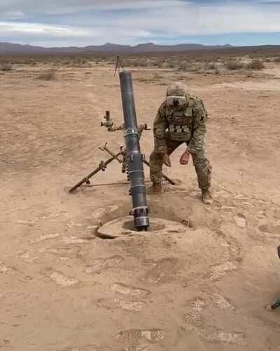 What the ground looks like around a mortar being launched.