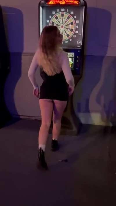 Being sneaky while playing darts (;