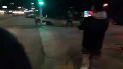 Man tries to fight firefighters for not putting out his car fast enough