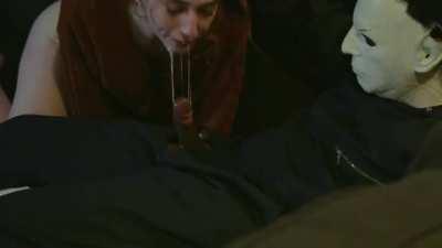 Michael Myers fucking the babysitter's throat