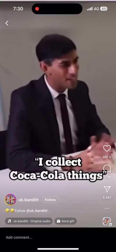 Rishi Sunak likes coke