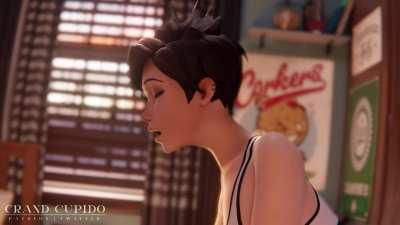 Tracer riding a dildo bike (GrandCupido) [Overwatch]