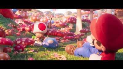 Extended clip of Mario meeting Toad in the movie