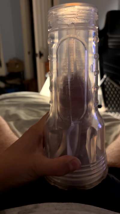 cumming in my clear fleshlight