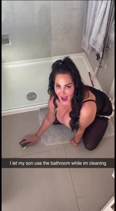 scrubbing the floor while my son stared, hoping he’d grab my hips and use me