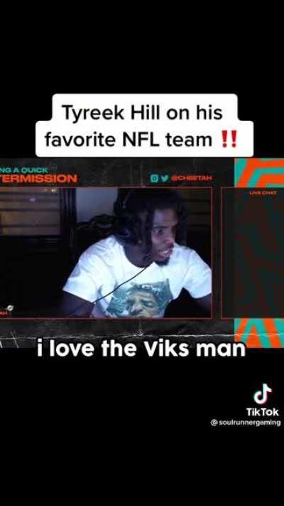 Tyreek Hill on what team he would play for if it was up to him.